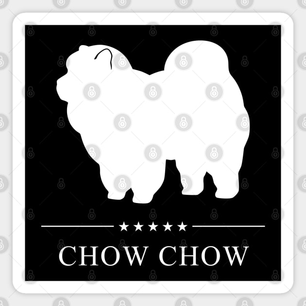 Chow Chow Dog White Silhouette Magnet by millersye